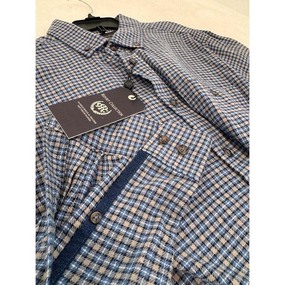 New Report Collection Men's Size M Blue Plaid Soft Touch Flannel Shirt - Picture 5 of 11